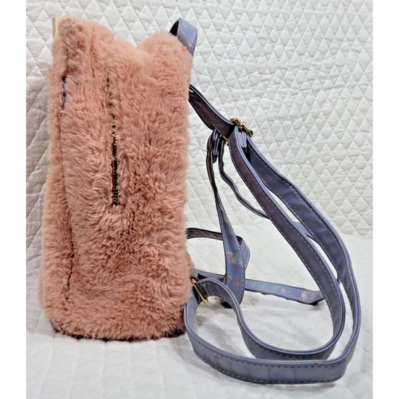 UnderOneSky Girls Soft Plush Mini Backpack Unicorn Adjustable Iridescent Straps - Picture 8 of 16